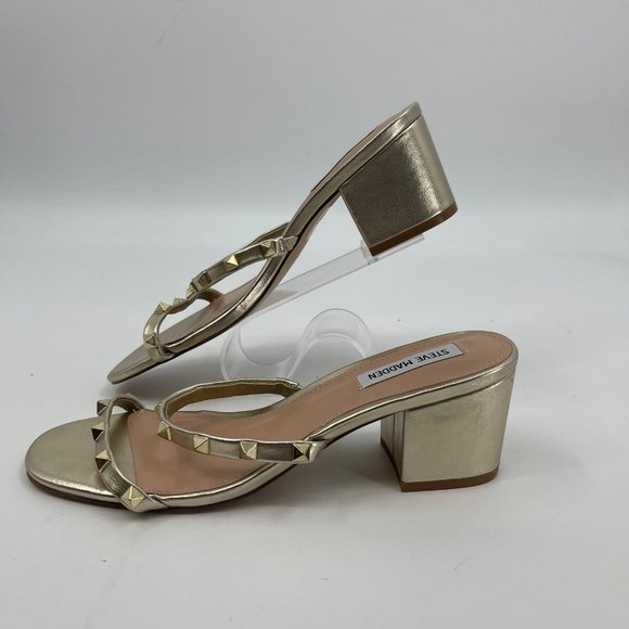 Steve Madden Gold Spiked Sandals | Size 8.5 - Picture 3 of 6